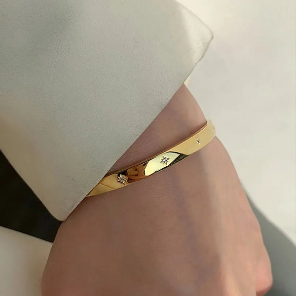 18K Gold Plated Stars Zircon Bracelet
