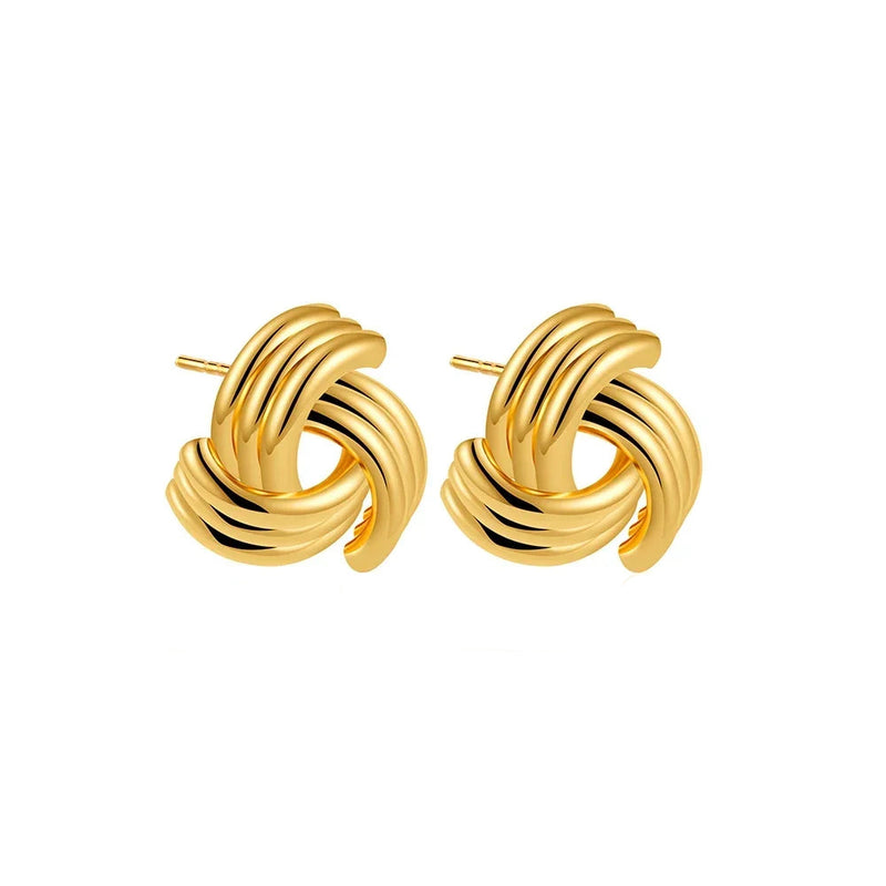 Gold Plated Geometric Stud Earrings
