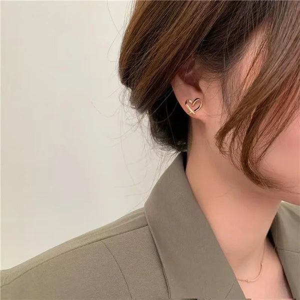 Heart Gold Color Earrings