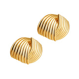 Gold Plated Texture Knot Twist Earring