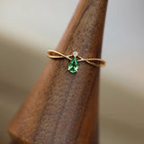 Green Water Droplet Ring