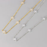 Four Leaf Flowers Necklace
