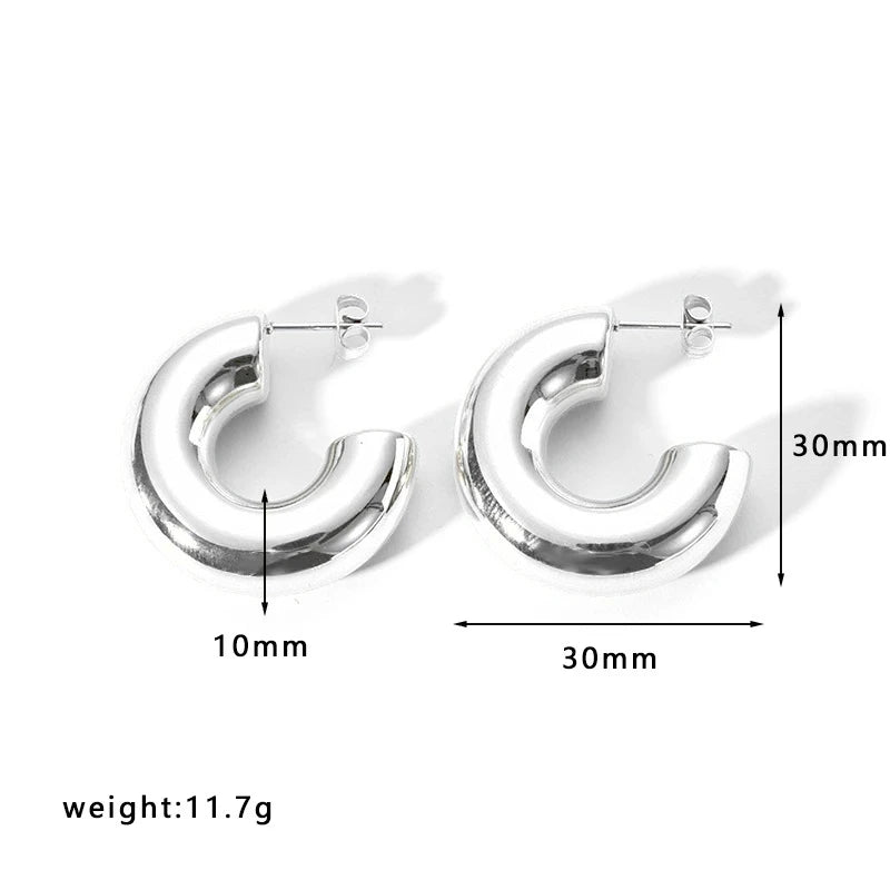 Punk Chunky C Shape  Earrings