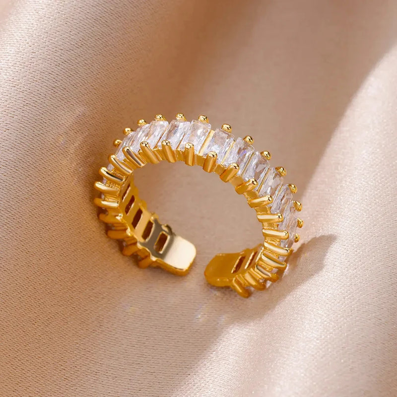 Colorful Cubic Zircon Ring