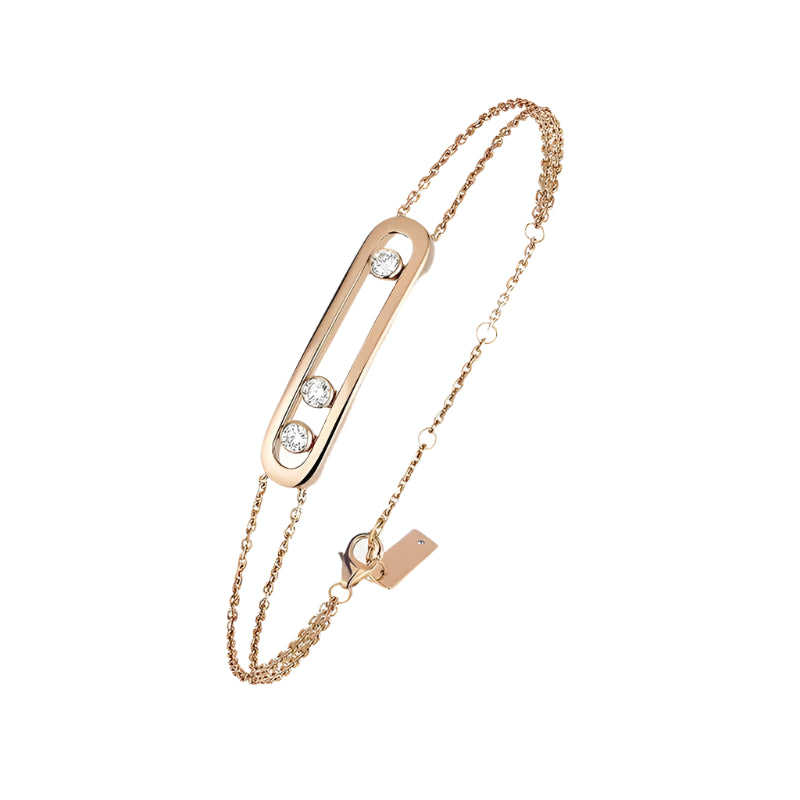 Gold Diamond Bracelet Sterling Silver 925