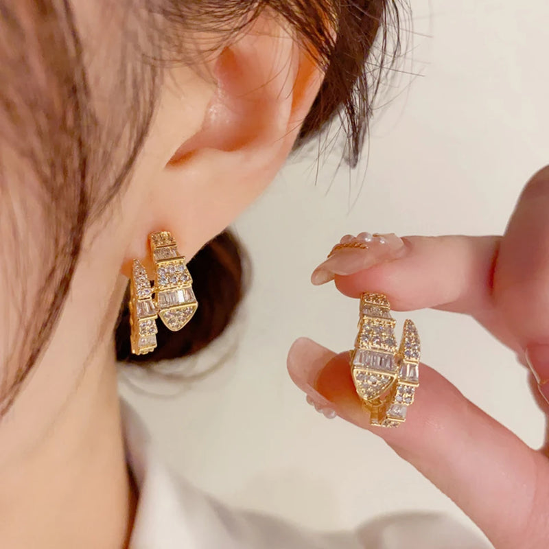 Zircon Snake Earring
