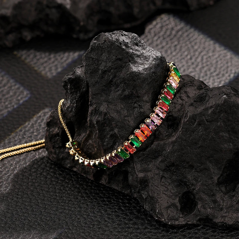 Colorful Zircon Tennis Bracelet