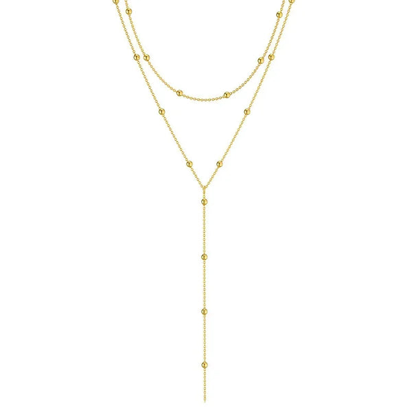 Gold Plated Lariat Necklace