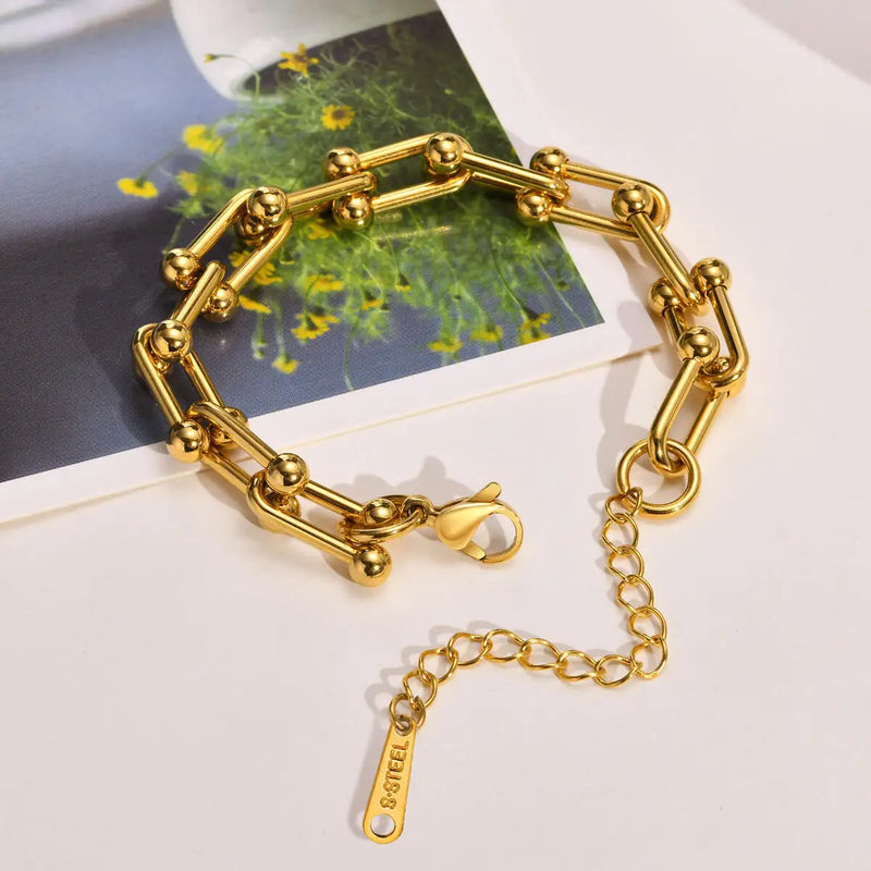 18K Gold Plated U-shaped Bracelet