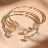 Geometry Gold Color Cuff Bangle