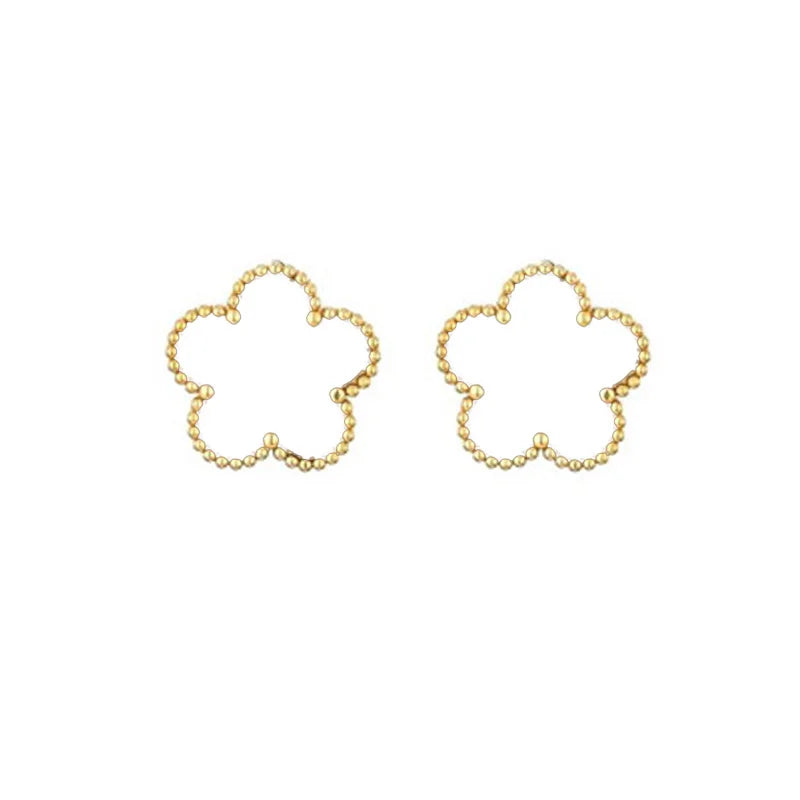 Clover 14K Gold Silver Plated Earring