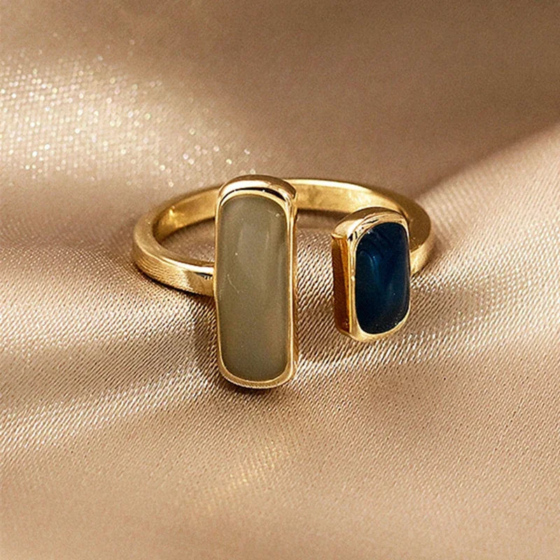 Double Oil Drop Open Ring