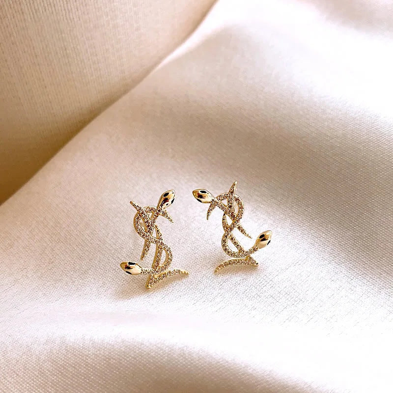 Crystal Letter Design  Earrings