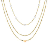 Multilayer Pearl Love Necklace