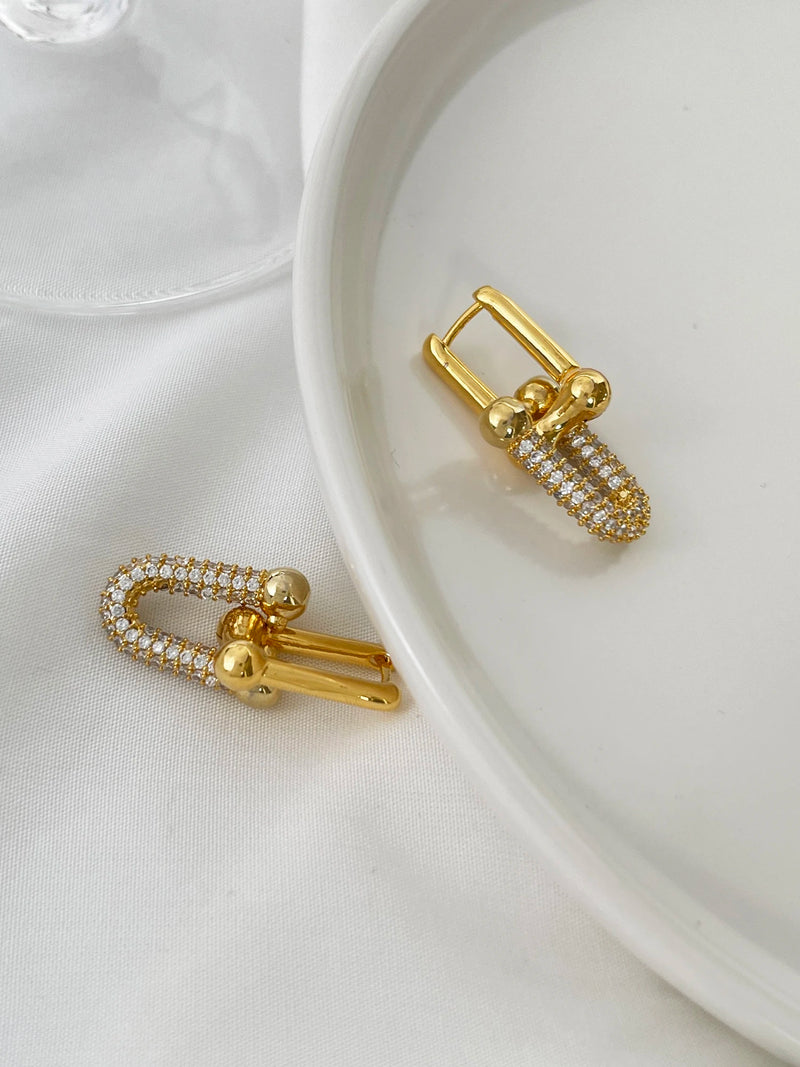 Gold Plated Chunky U Shape Earrings