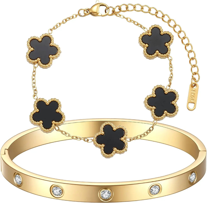 18K Gold Plated Clover Bracelet
