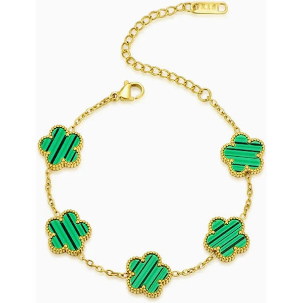 Clover 14K Gold Silver Plated Bracelet