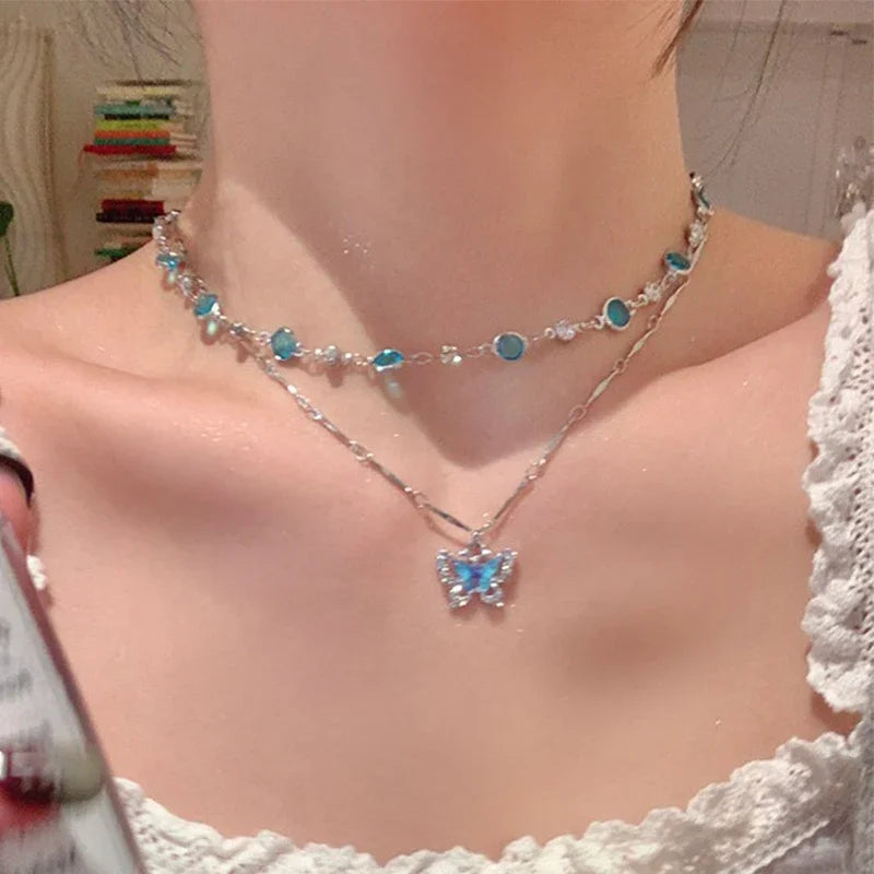 Blue Crystal Necklace