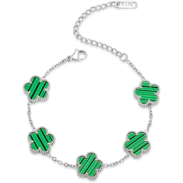 Clover 14K Gold Silver Plated Bracelet