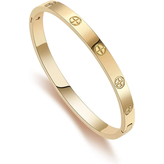 14K Gold Plated Friendship Love Bangle
