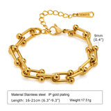 18K Gold Plated U-shaped Bracelet