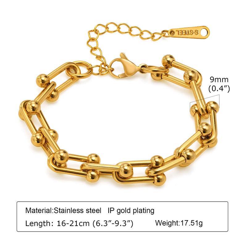 18K Gold Plated U-shaped Bracelet