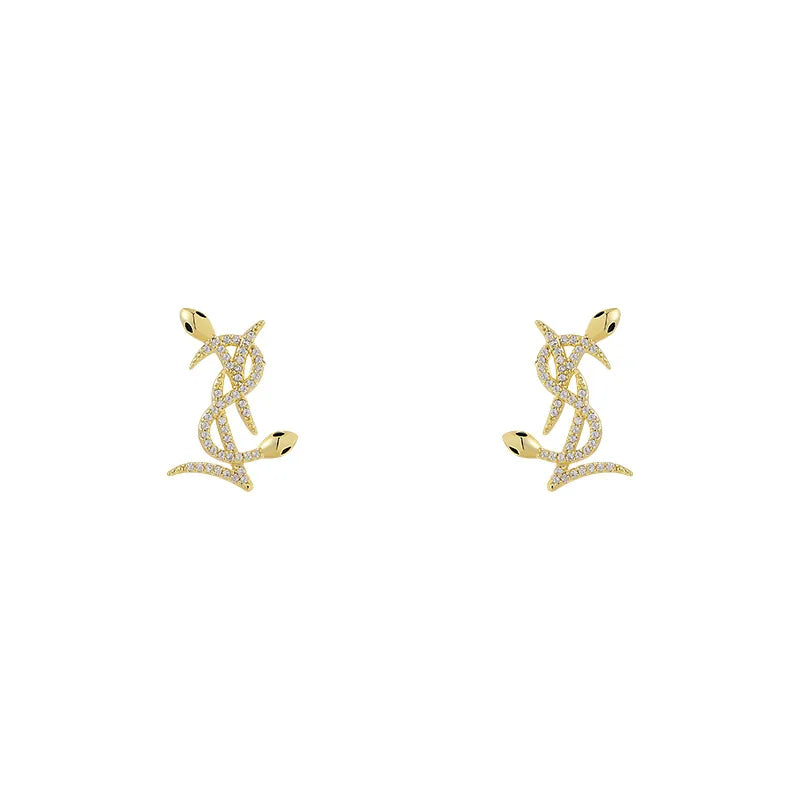 Crystal Letter Design  Earrings