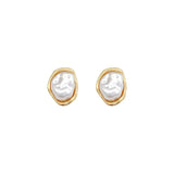 White Oval Earrings