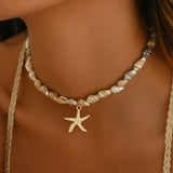 Natural Seashell Beaded Necklace