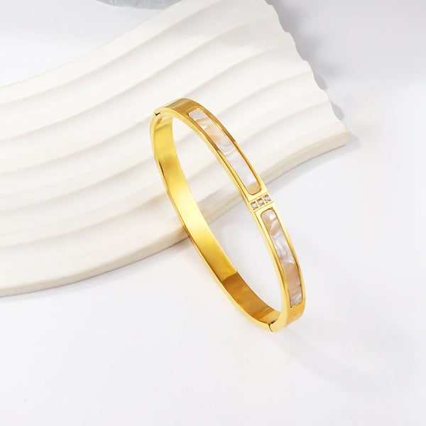 Luxury White Shell Bangle