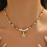 Natural Seashell Beaded Necklace