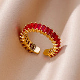 Colorful Cubic Zircon Ring