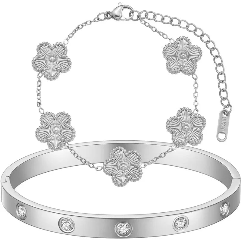 18K Gold Plated Clover Bracelet