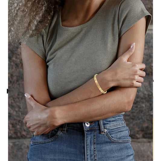 14K Gold Plated Friendship Love Bangle