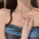 Blue Crystal Necklace