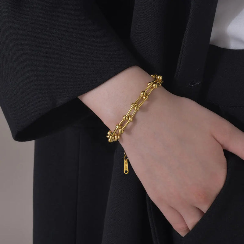 18K Gold Plated U-shaped Bracelet