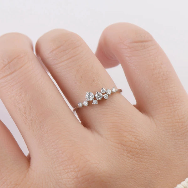 Silver 925 Moissanite Diamond Ring