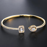 Geometry Gold Color Cuff Bangle
