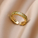 Colorful Cubic Zircon Ring