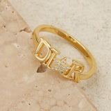 Zircon Gold Plated Ring