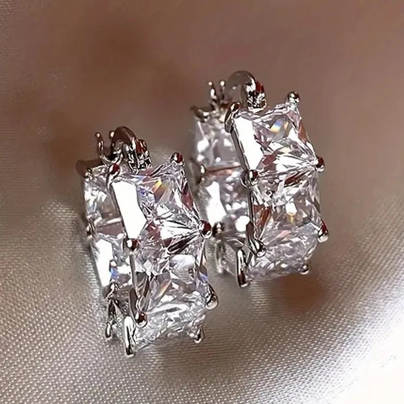 square crystal earring
