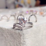 Zircon Stones Heart Ring