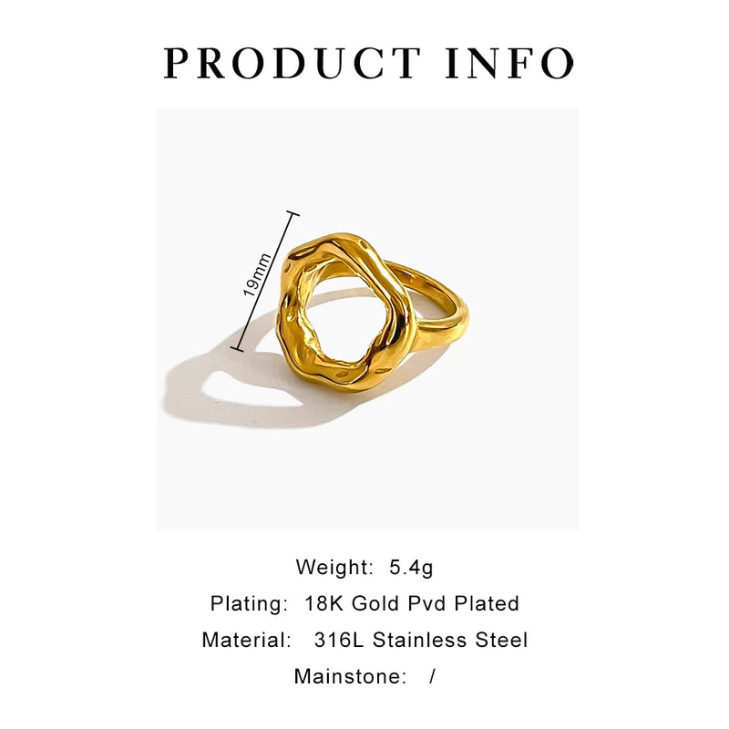 Circle 18K Gold Plated Ring