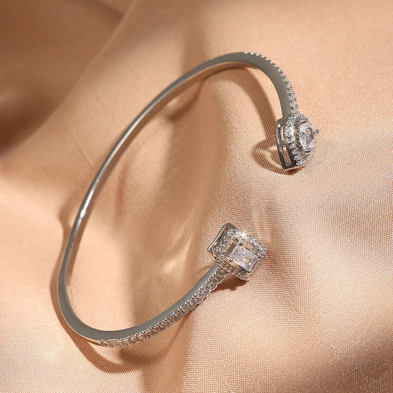 Geometry Gold Color Cuff Bangle