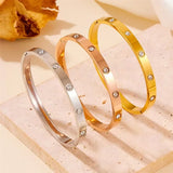 14K Gold Plated Zircon Bangle