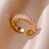 Colorful Cubic Zircon Ring