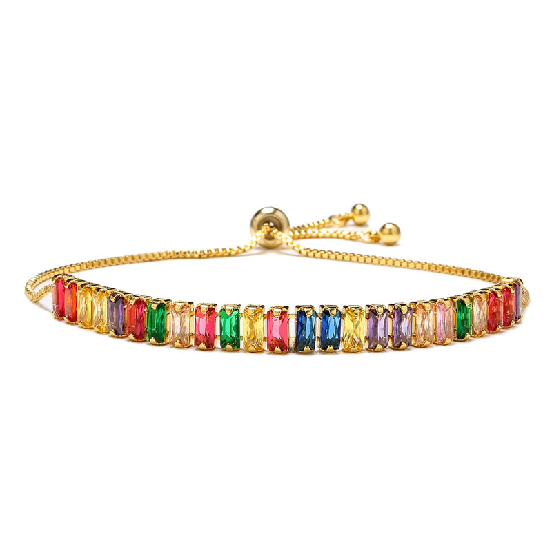 Colorful Zircon Tennis Bracelet