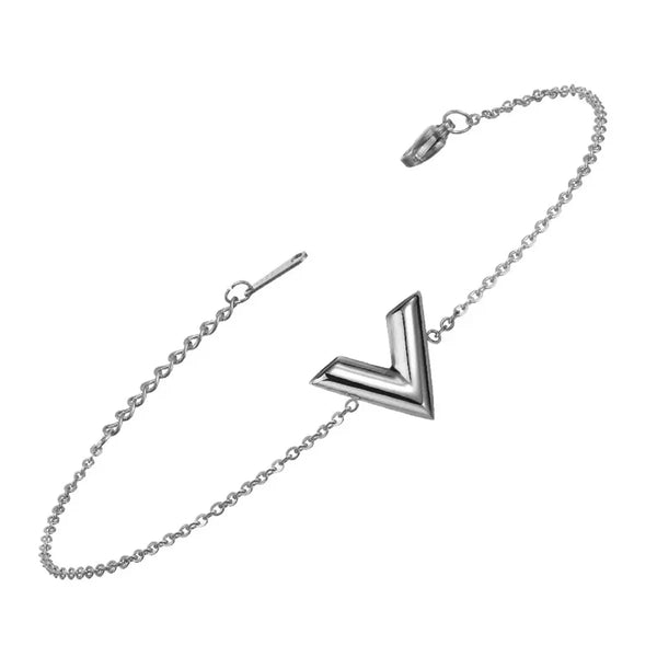 Gold Plated Letter V Bracelet