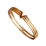 Gold Plated V Bangle