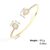 Geometry Gold Color Cuff Bangle